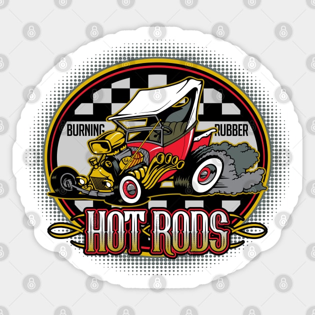 Hot Rod Custom Classic Car Sticker by RadStar